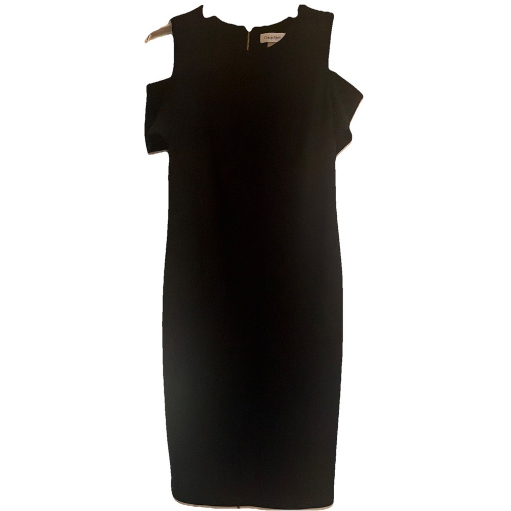 Calvin Klein Black‎ Sheath Dress Cold Shoulder  sz 10